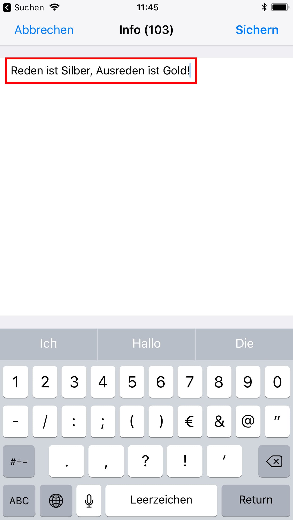 "Hallo ich benutze WhatsApp" WhatsApp Info Text ändern