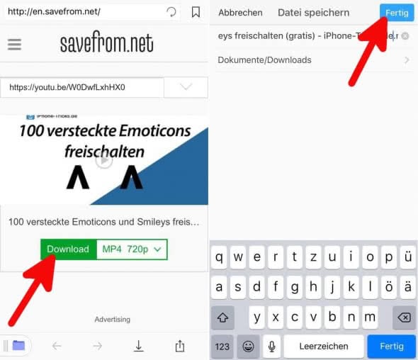YouTube Downloader iPhone App YouTube Videos downloaden