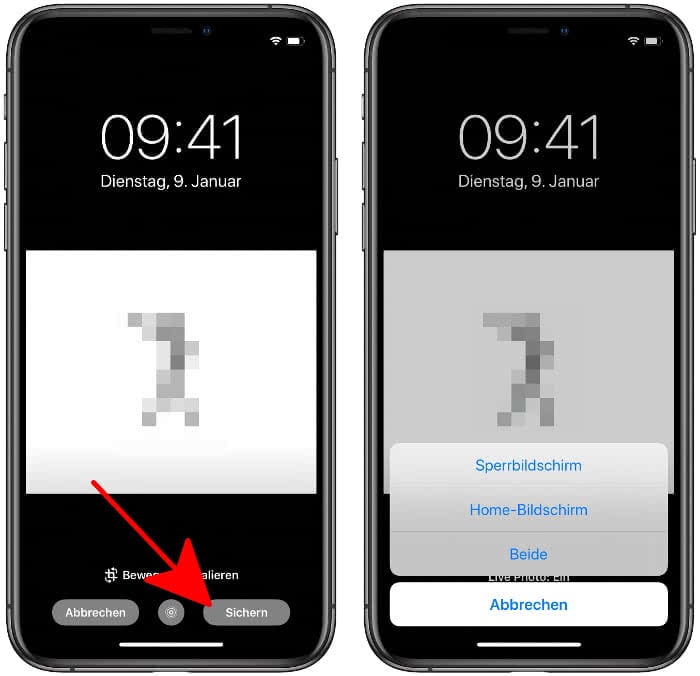 Live Photo als Hintergrund einstellen auf dem Sperrbildschirm und/oder Home-Bildschirm