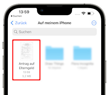 Dokumente Scannen in der Dateien-App