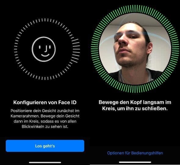 Konfigurieren von Face ID am iPhone X. 