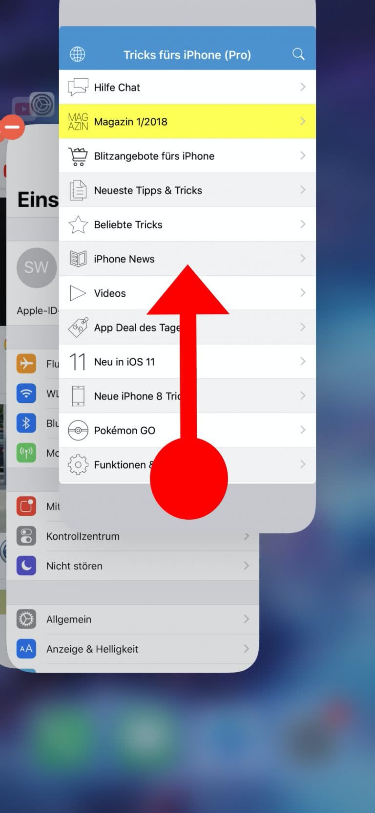 iPhone X Apps schließen iPhone X, XR & XS (Max)