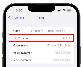 iOS-Version herausfinden am iPhone