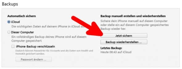 iPhone Backup erstellen