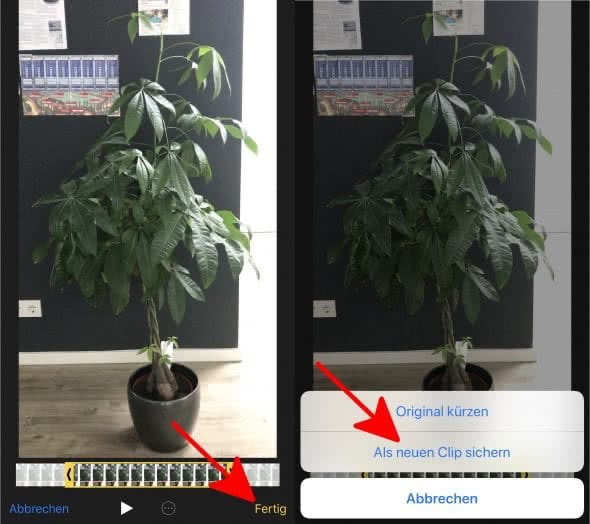 Video schneiden auf dem iPhone