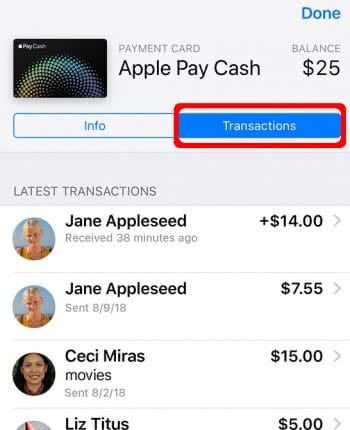 Apple Pay Cash Zahlung abbrechen in Nachrichten-App am iPhone