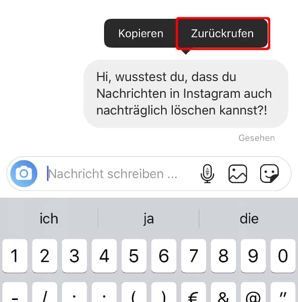 Instagram Nachrichten Löschen Und Zurückrufen