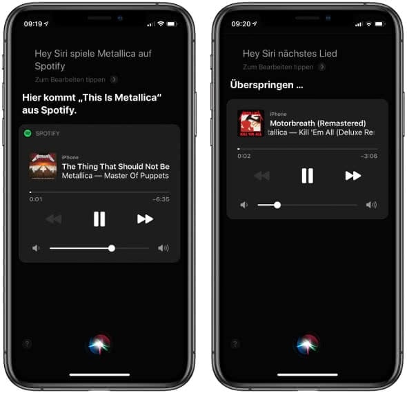 Mit Siri Spotify steuern auf dem iPhone