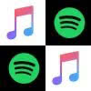 Spotify und Apple Music Logo