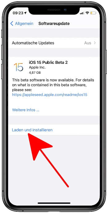 iOS 15 Public Beta laden und installieren