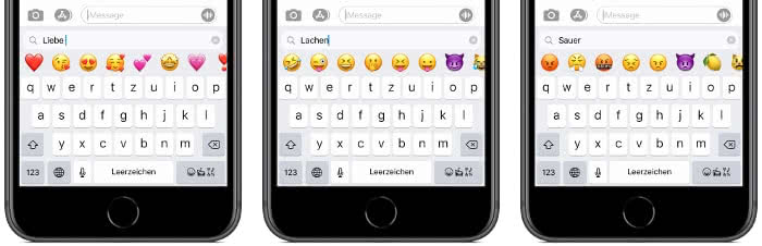 Beispiel Stichwörter für die Emoji-Suche