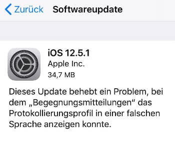 iOS 12.5.1 Update Screenshot