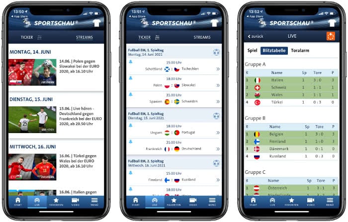 Sportschau-App Beispiel