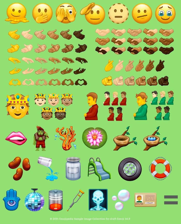 Liste zu Emoji 14.0 von Emojipedia