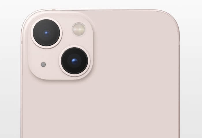 iPhone 13 mit diagonaler Anordnung der Dual-Kamera-Linsen