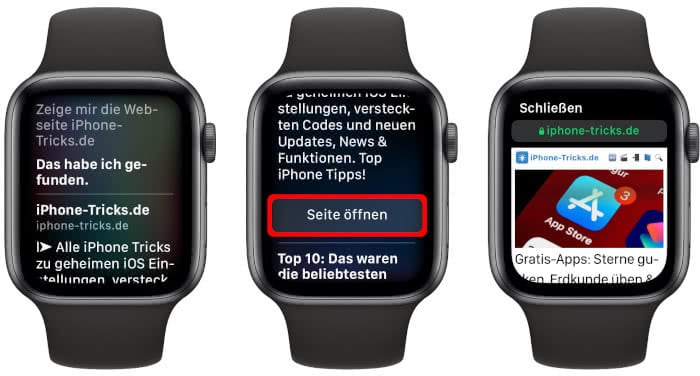 Apple Watch Browser nutzen mit Siri