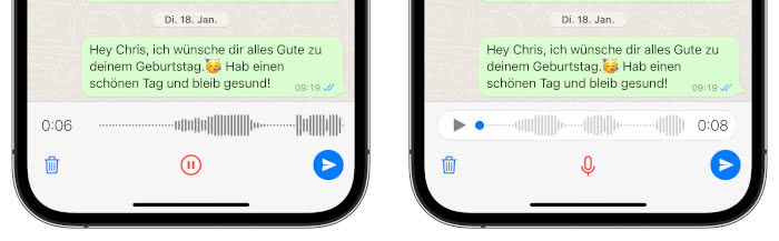 WhatsApp Sprachnachrichten pausieren und fortsetzen