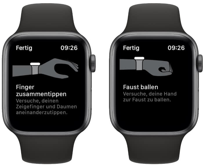 AssistiveTouch Handgesten ausprobieren auf der Apple Watch