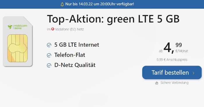 Green LTE 5 GB Tarif