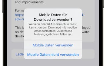 "Mobile Daten für Download verwenden?" Pop-up