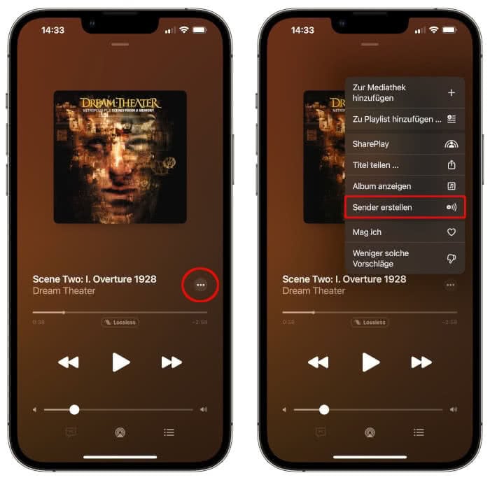 Sender erstellen in Apple Music