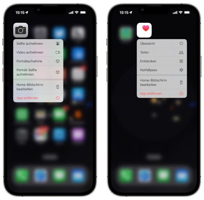 Apple-Apps löschen in iOS 16