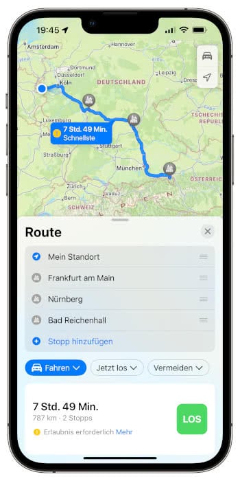 Karten-App in iOS 16