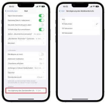 Verschickte E-Mails zurückholen am iPhone