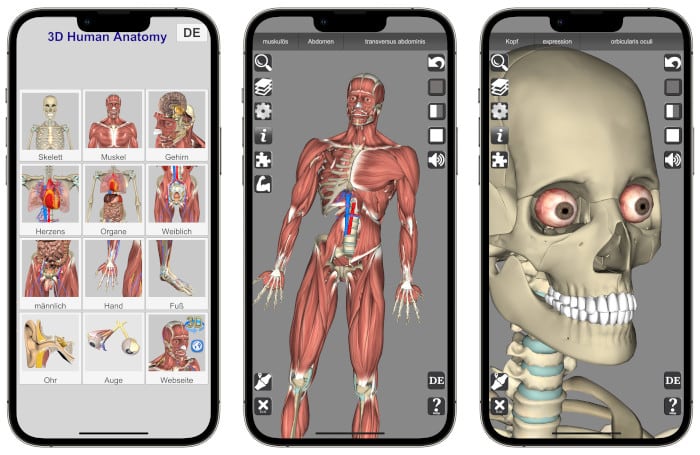 3D Anatomy App Screenshots