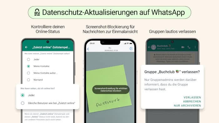 Neue Datenschutzfunktionen in WhatsApp