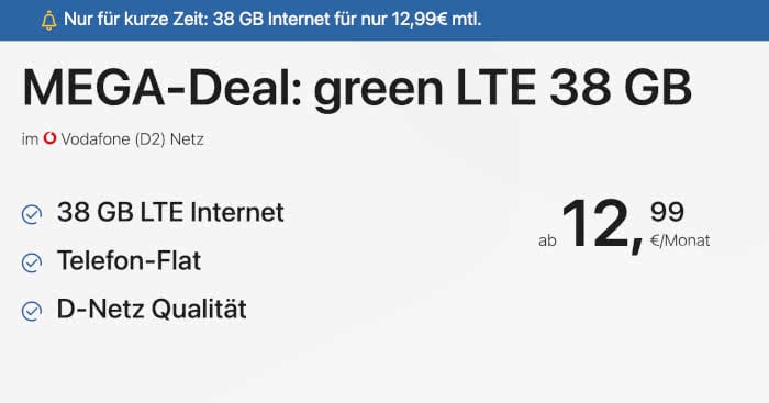 green LTE 38 GB Screenshot