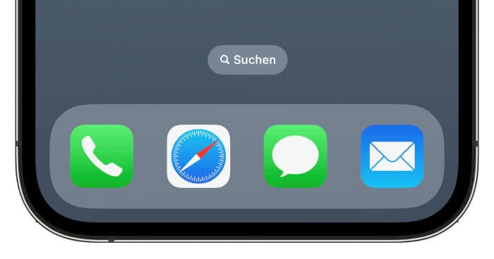 "Suchen"-Button in iOS 16