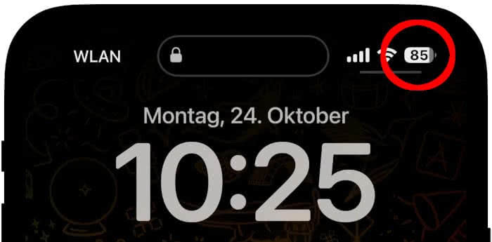 Batterieanzeige in Prozent in iOS 16.1