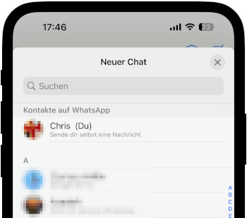 Chat mit sich selbst starten in WhatsApp