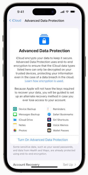 Erweiterter Datenschutz für iCloud