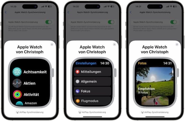 Apple Watch Synchronisierung auf dem iPhone