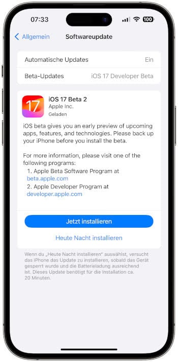 iOS 17 Beta 2 Update-Screen