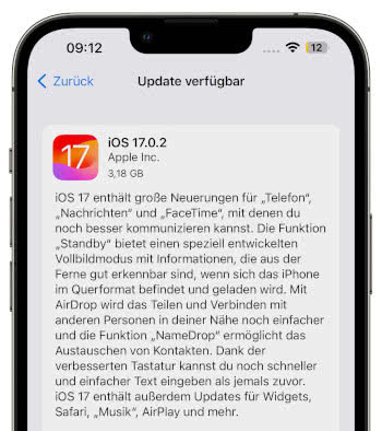 iOS 17.0.2 Update Screenshot