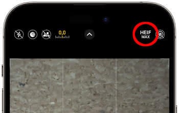 "HEIF Max"-Option in der Kamera-App ein- und ausschalten