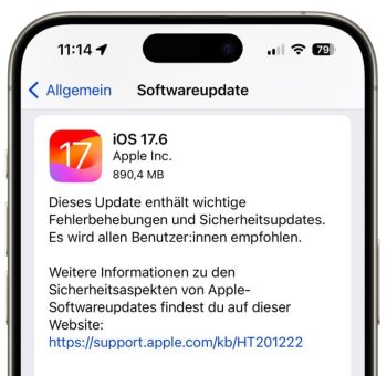 iOS 17.6 Softwareupdate