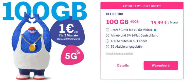 LEBARA 100 GB Tarif mit 5G