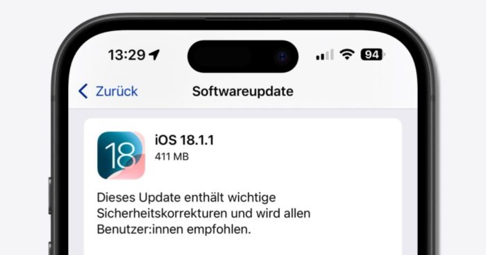 iOS 18.1.1 Update