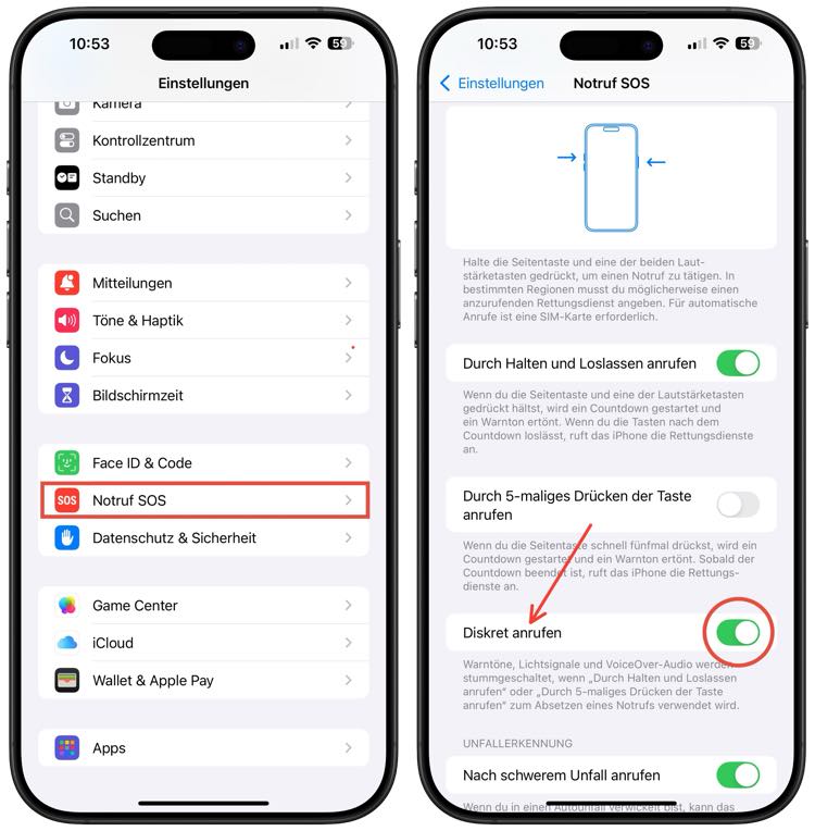 Diskreter Hilferuf auf dem iPhone