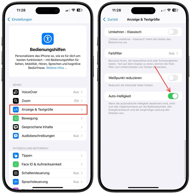 Auto-Helligkeit kalibirieren
