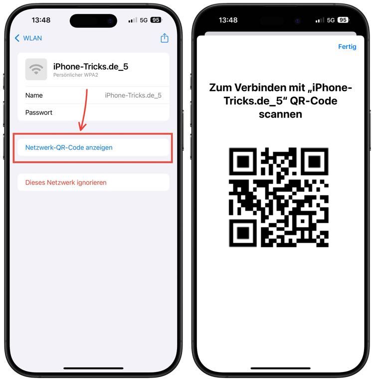 WLAN per QR Code teilen