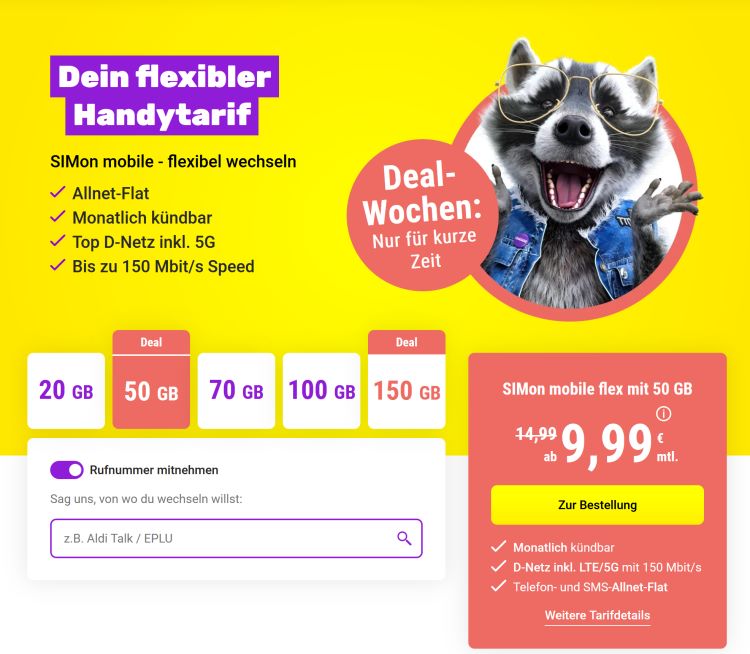 SIMon mobile Deal-Wochen