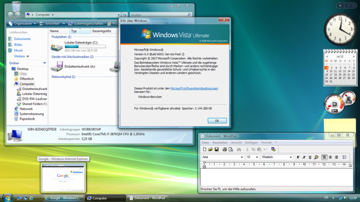 Windows Vista Glass Design