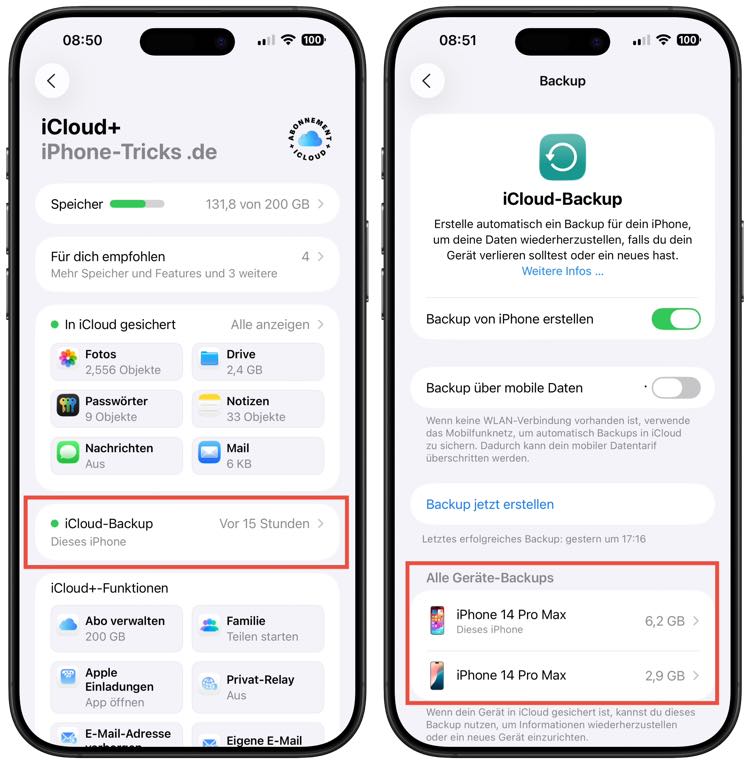 iCloud Backup löschen