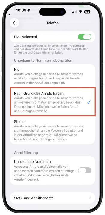 Anrufer überprüfen