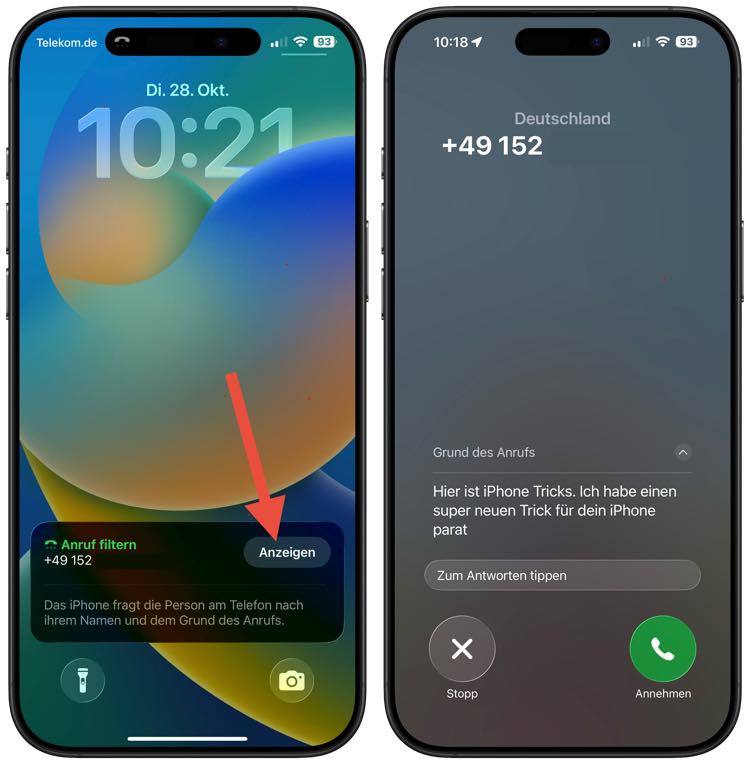 iPhone Call Screening